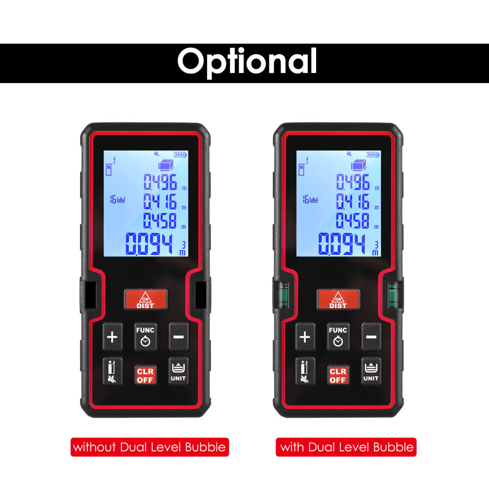 100M Digital Laser Distance Meter With Lcd Backlight, Compact Black 8201389964965