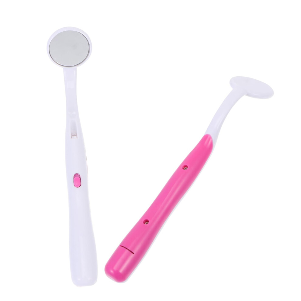 Light/Pink 2Pcs Led Dental Mirror With For Oral Inspection And Examination, Durable
