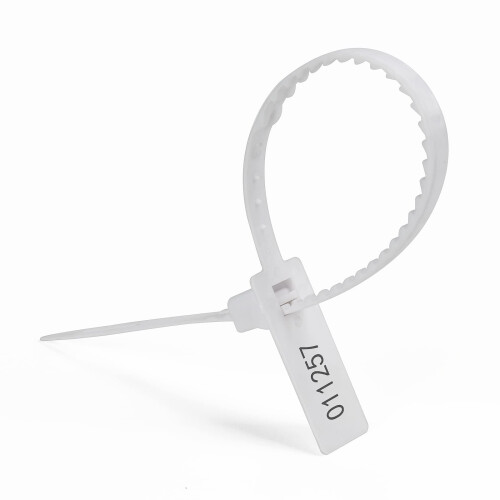 Tamper Evident Plastic Security Seals with Serial Numbers, White Pull Tight Tags, 100 PCS 1