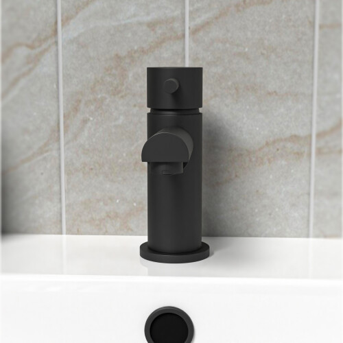 NES Home Nes Home Bathroom Basin Mono Mixer Tap Matt Black 1
