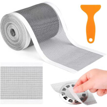 1 Roll Disposable Shower Drain Hair Catcher with Scraper, Cuttable Glass Fiber Mesh for Clog Prevention