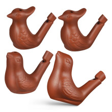 4Pcs Bird Water Whistle Pottery Bird Call with Lanyard for Authentic Birdlike Sound Outdoor Use