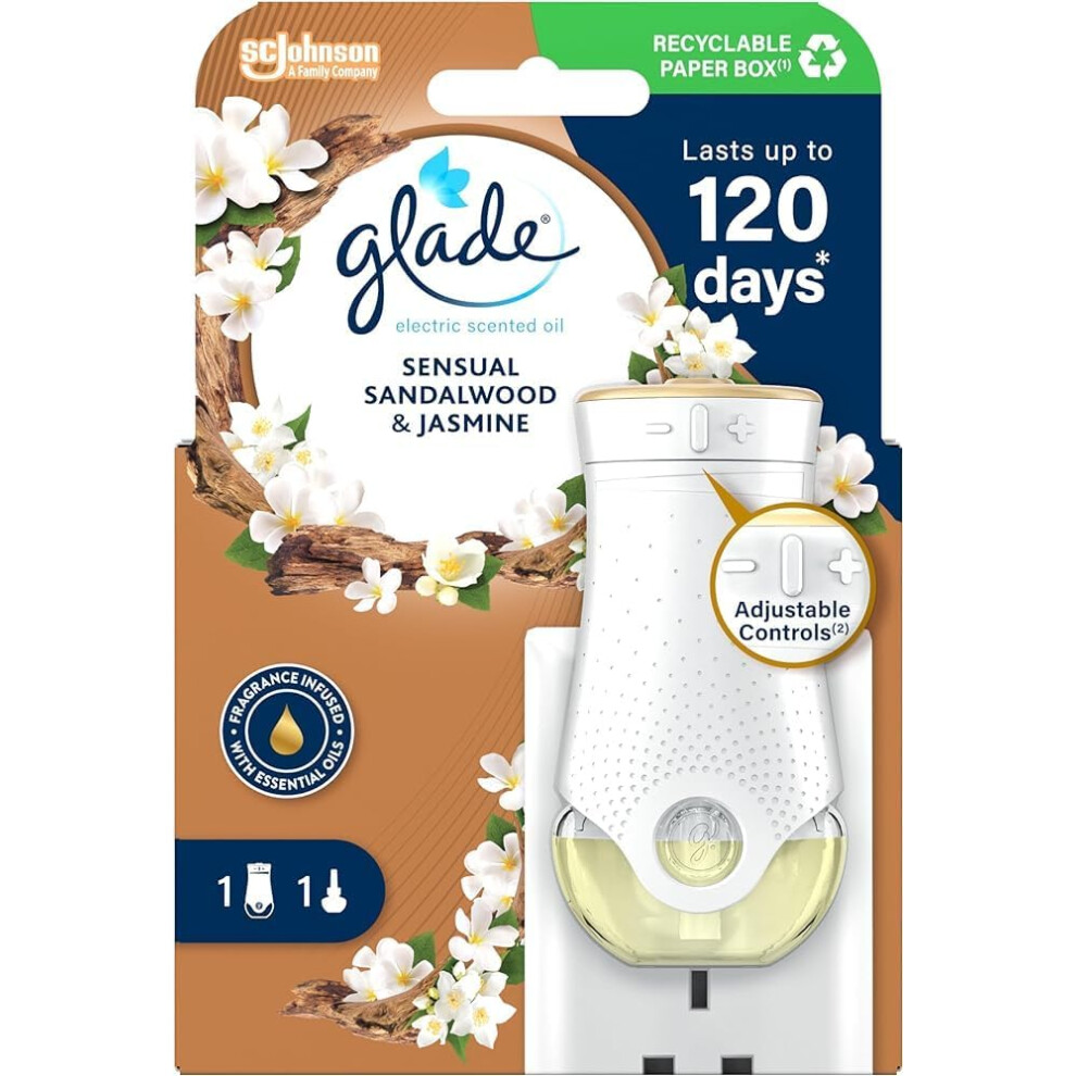 Glade Electric Plugin Holder & Scented Oil Refill - Sensual Sandalwood & Jasmine