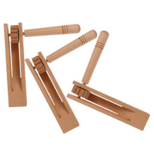 Wooden Castanet and Ratchet Percussion Set with Handle, Loud Crisp Sound, Smooth Durable Finish