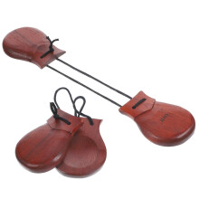 Wooden Spanish Castanets with Ergonomic Handle for Adults Flamenco Dance  2pcs Pear Wood