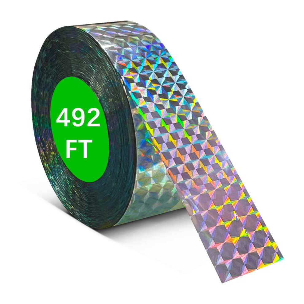 492Ft Bird Repellent Tape Reflective Bird Scare Ribbon For Garden Trees And Crops 9455672770576