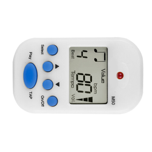Mini Electronic Metronome M50 2-Channel Headphone Output, White 2