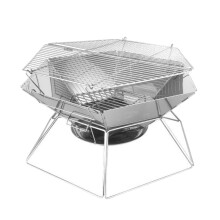 Portable Charcoal Grill Folding Stainless Steel BBQ for Camping Picnic Outdoor Cooking