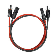 2m Red Black MC4 Solar Extension Cable 6mm 4mm with Preinstalled Plugs and Clear Polarity