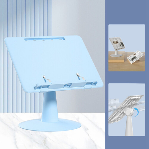 Sky Blue Adjustable Foldable Book Holder for Kids, ABS, Multi-Purpose 1