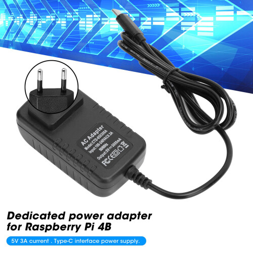 Netzteil für Raspberry Pi 4B 5V 3A Type-C Ladegerät Computeradapter 2