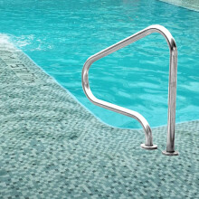 304 Stainless Steel Pool Handrail for Inground Pools, Corrosion Resistant Entry Assist Rail with Mounting Kit