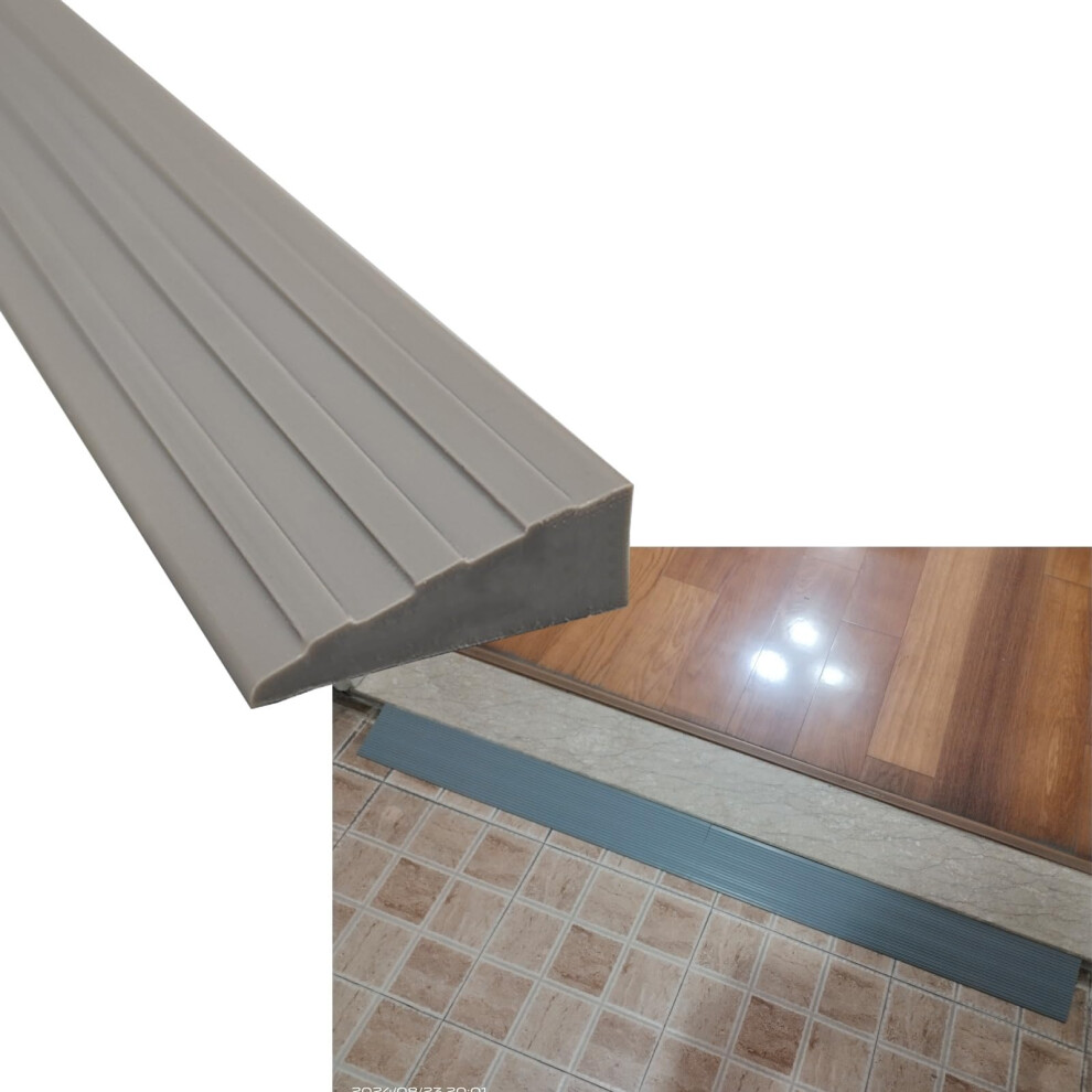 Self Adhesive Non Slip Rubber Threshold Ramp For Doorway And Floor Transition Strip 1Cm Rise Gray 9053599098157