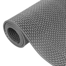 Drainage Floor Mat Heavy Duty Non Slip PVC for Pool Bathroom Garage Cuttable 63x39in Gray