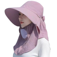 Sun Protection Hat with Builtin Face Shield, Breathable Lightweight Ponytail Hole Design for Women