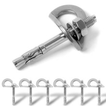8mm Stainless Steel Climbing Anchor Set with Heavy Duty Bolt Hangers, AntiFlip, Corrosion Resistant