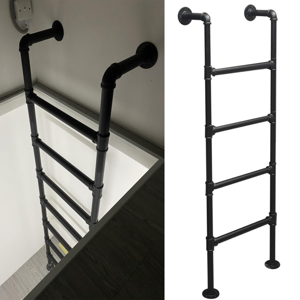 Wall Mounted Loft Ladder Heavy Duty Industrial Iron Spacesaving Design For Attic Bunk Bed 9455672772310