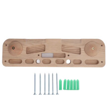 Climbing Hangboard Wooden Training Board with Custom Fit Finger Pockets and Multiple Grip Angles