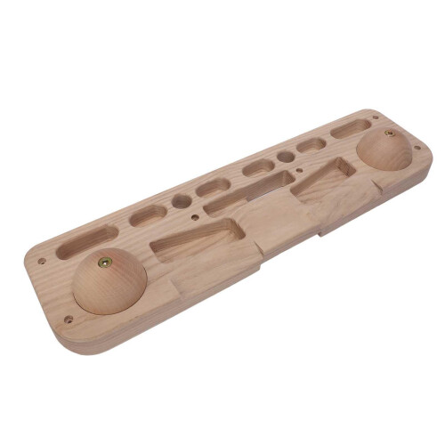 Climbing Hangboard Wooden Training Board with Custom Fit Finger Pockets and Multiple Grip Angles 1