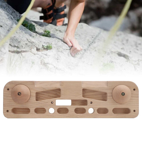 Climbing Hangboard Wooden Training Board with Custom Fit Finger Pockets and Multiple Grip Angles 2