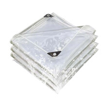 Clear PVC Tarp 6.6x8ft Heavy Duty Waterproof 15Mil Thick Tarpaulin with Brass Grommets for Outdoor Patio