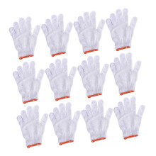 12pcs Breathable Cotton Work Gloves Cut Resistant Grip for Construction Gardening and Mechanic