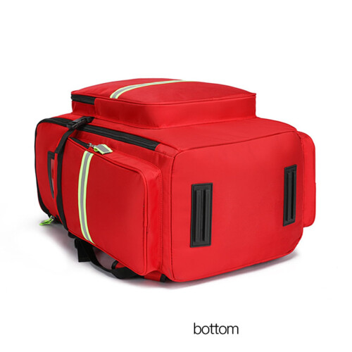 Large Capacity Waterproof Trauma First Aid Backpack with Reflective Design and Multiple Compartments Orange 2