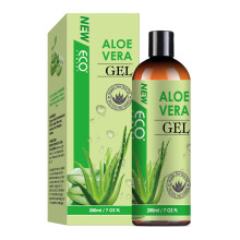 200 g Aloe Vera Gel – Feuchtigkeitsspendend, mildert Aknenarben, repariert die Haut nach dem Sonnenbad und beruhigt sie.