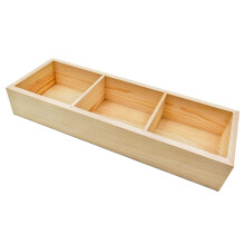 Wooden Storage Organizer with 3Grid Divider Box for Tea Bags Jewelry Craft and Kitchen Use