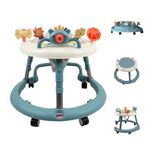 Foldable Baby Walker with Wheels Adjustable Height Quiet Activity Center for Babies 618 Months
