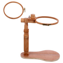 Embroidery Lap Stand with 360 Rotation, Adjustable Beech Cross Stitch Frame for DIY and Display