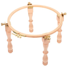 Adjustable Wooden Embroidery Stand with Ergonomic Height and Tabletop Cross Stitch Frame Holder