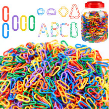 1000 Pcs Colorful Counting Linking Clips Plastic Chain Links for Kids Classroom and Pet Use