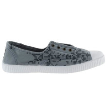 Schnürsenkellose Sneakers - VICTORIA - 1915 Englisch - atlantikblau - gewaschenes Canvas - Damen