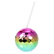 (Colorful)Tazze da discoteca 20 oz con cannucce e coperchio plastica finitura metallizzata tazza bevanda
