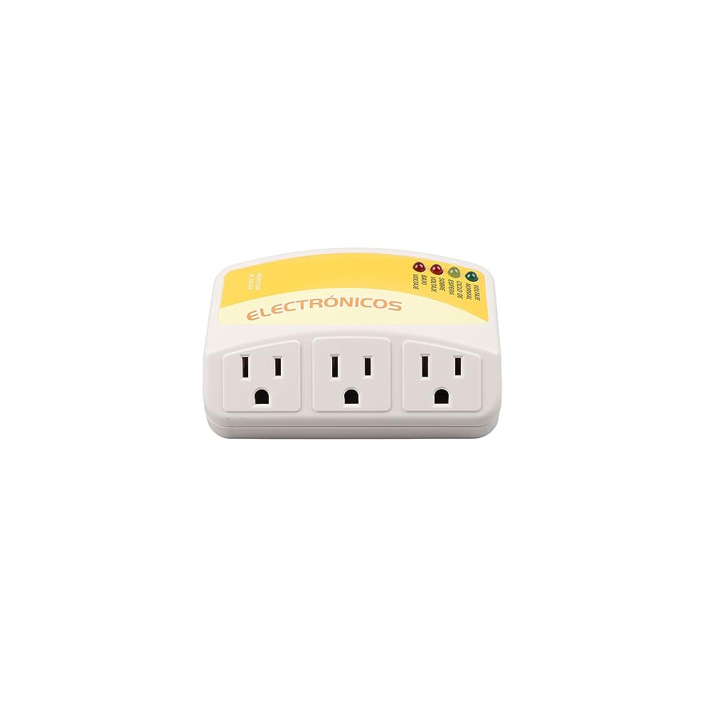 Power Strip With Overload Protection, 3 Outlets, 1440W Voltage Protector For Home And Office 9053599104261