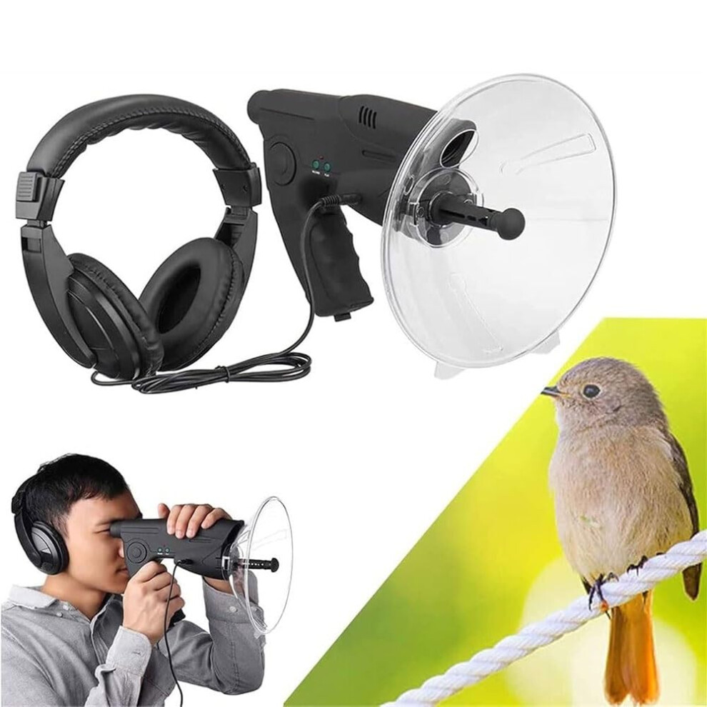 Parabolic Microphone With 8X Magnification, 300Ft Long Range Listening Device For Bird Watching 9053599104568