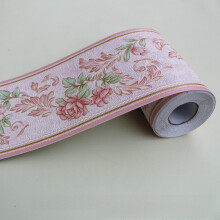 (Style L)Bordure de taille 3D imperméable avec motifs botaniques pour décoration intérieure moderne mur