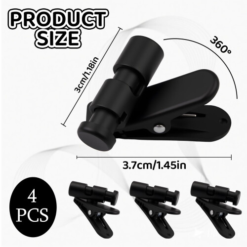 Headphone Cable Clip 4 Pack with Secure Collar Attachment for 24mm Cords Black Tangle 1
