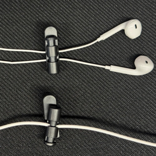 Headphone Cable Clip 4 Pack with Secure Collar Attachment for 24mm Cords Black Tangle 2