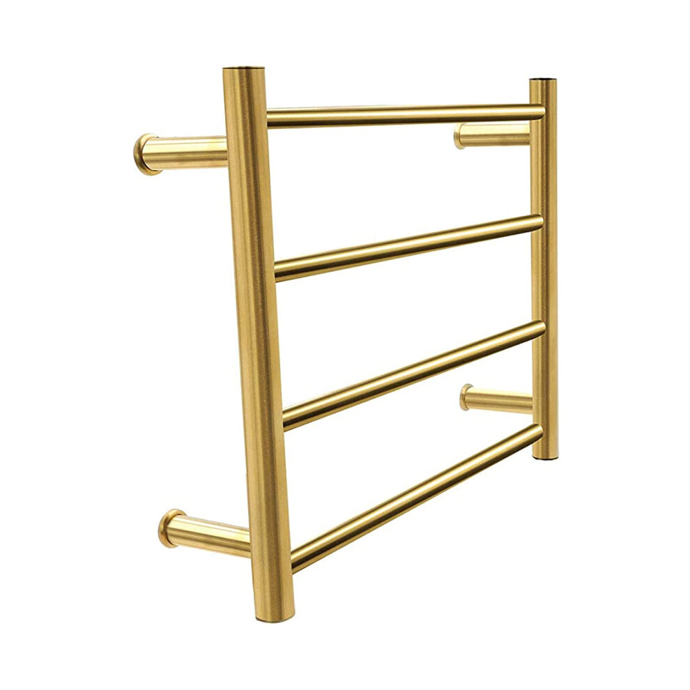 Electric Towel Warmer Wall Mounted 4Bar 304 Stainless Steel Heated Rack Brushed Gold Bathroom 9053599105183