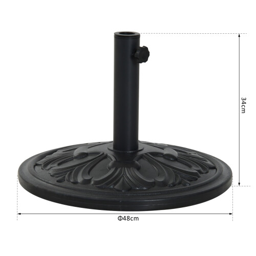 Outsunny Base de Sombrilla Negro Ø48 x 34 cm 2