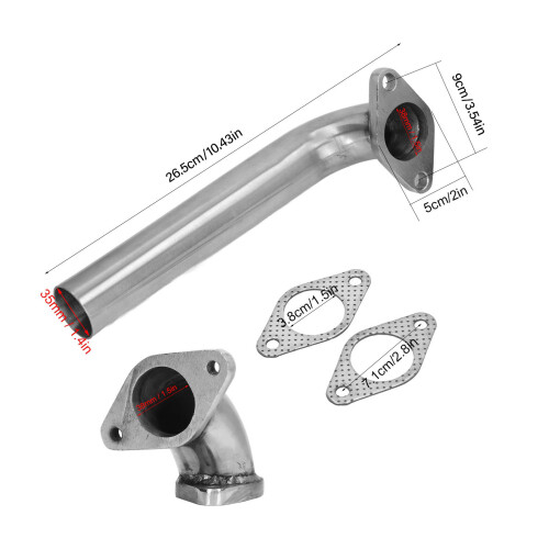 Stainless Steel Wastegate Dump Pipe Elbow Adapter Set 35mm/38mm 2