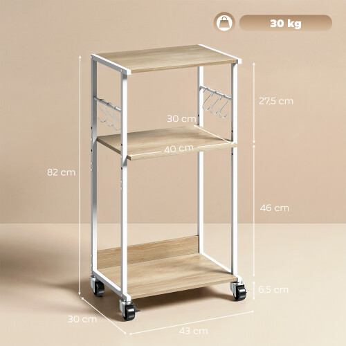 Homcom Soporte para Impresora marrón 43 x 30 x 82 cm 2