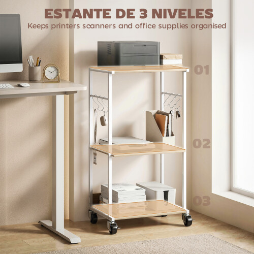 Homcom Soporte para Impresora marrón 43 x 30 x 82 cm 1