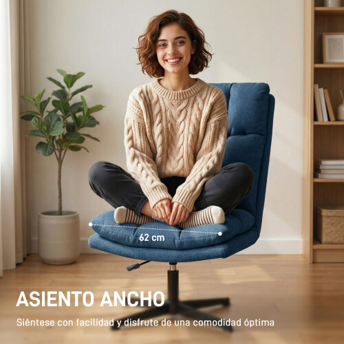 Homcom Butaca de Salón Azul 63 x 75 x 102 cm 1