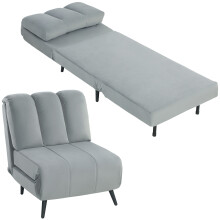 Sofá Cama Individual Gris 72 x 88 x 87 cm
