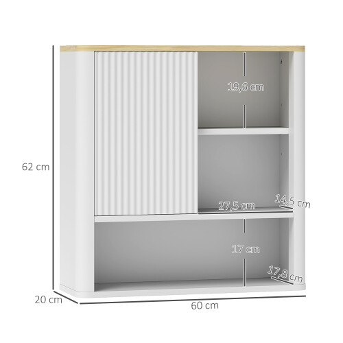 Homcom Armario de Pared Blanco 60 x 20 x 62 cm 2