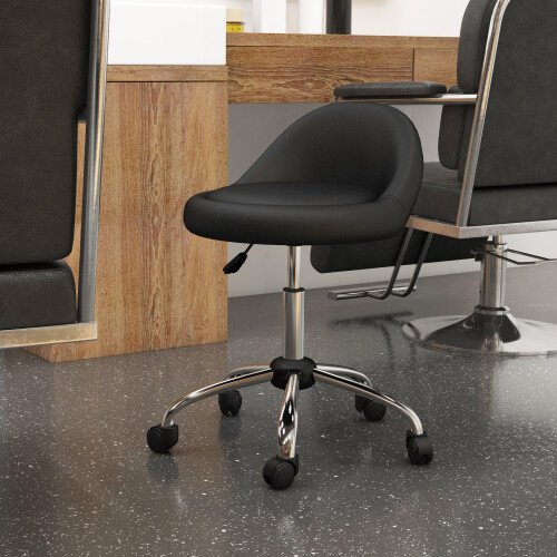 Homcom Taburete con Rueda Negro 50 x 50 x 83 cm 1