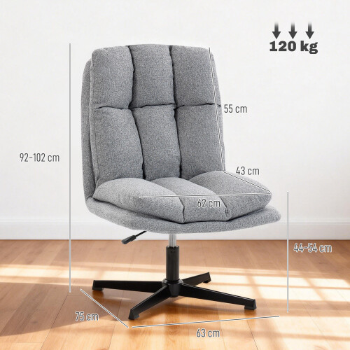 Homcom Butaca de Salón Gris 63 x 75 x 102 cm 2